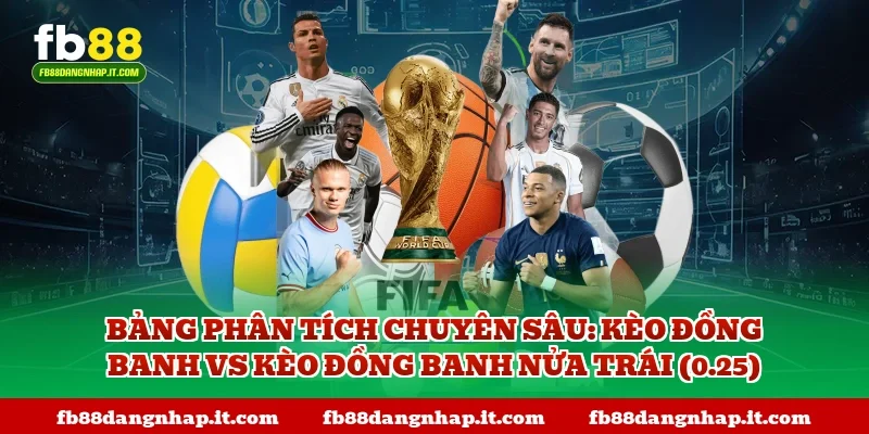 Bảng phân tích chuyên sâu: Kèo đồng banh vs Kèo đồng banh nửa trái (0.25)