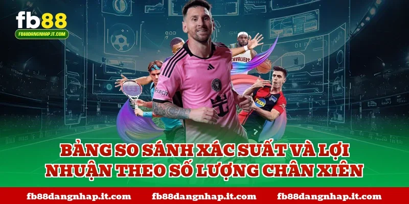 Bảng so sánh xác suất và lợi nhuận theo số lượng chân xiên